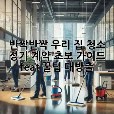 🧹반짝반짝✨ 우리 집, 청소 정기 계약 초보 가이드 (feat. 꿀팁 대방출)